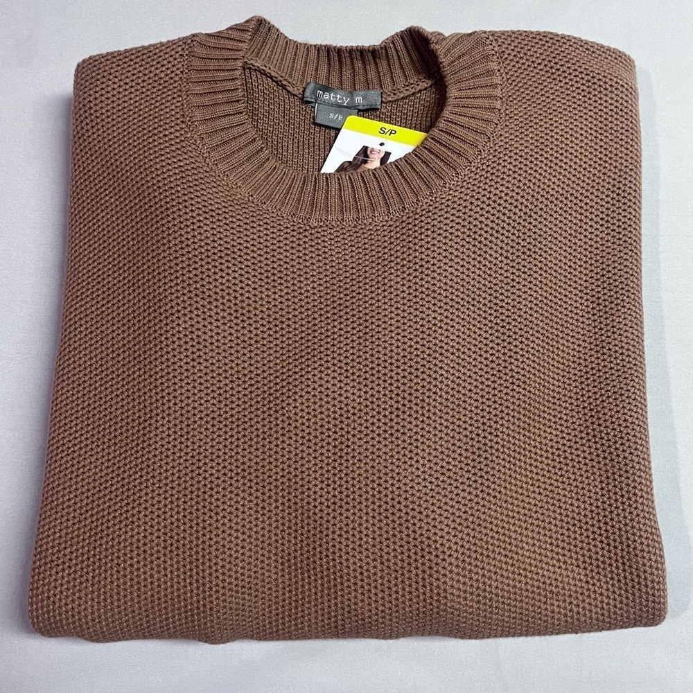 Matty M Women's Crewneck Brown Knit Sweater NWT - Picture 4 of 4